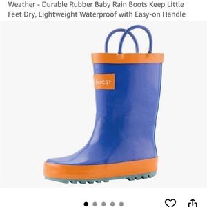 Skiwear Kids Blue and Orange Rain Boots